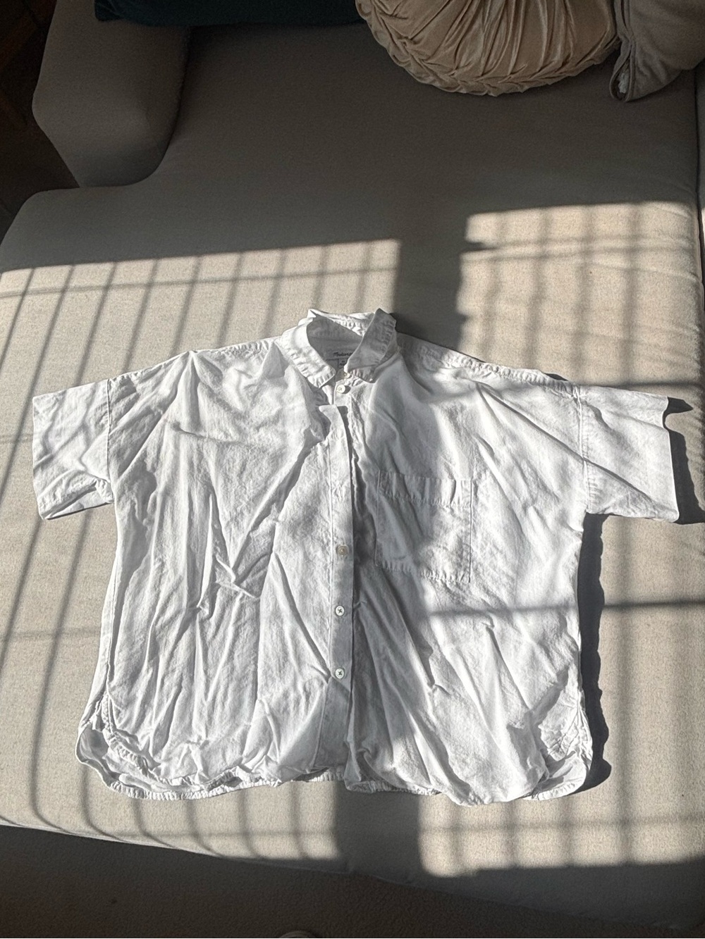 Madewell Short Sleeve Collared Shirt, Women’s, size XS, oversized
